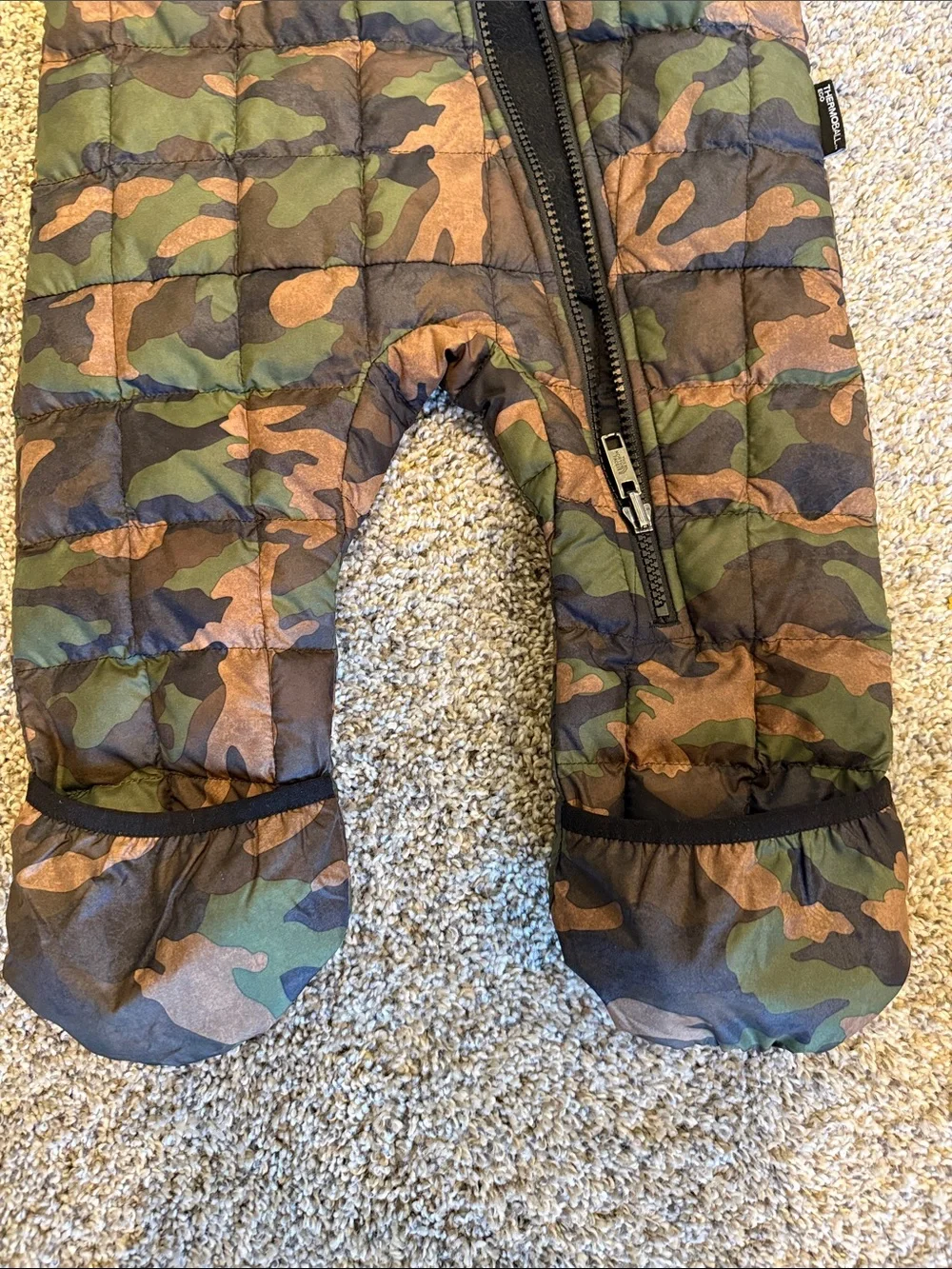 The North Face Rare Camo Insulated One-Piece Snowsuit - Green/Brown 18-24m